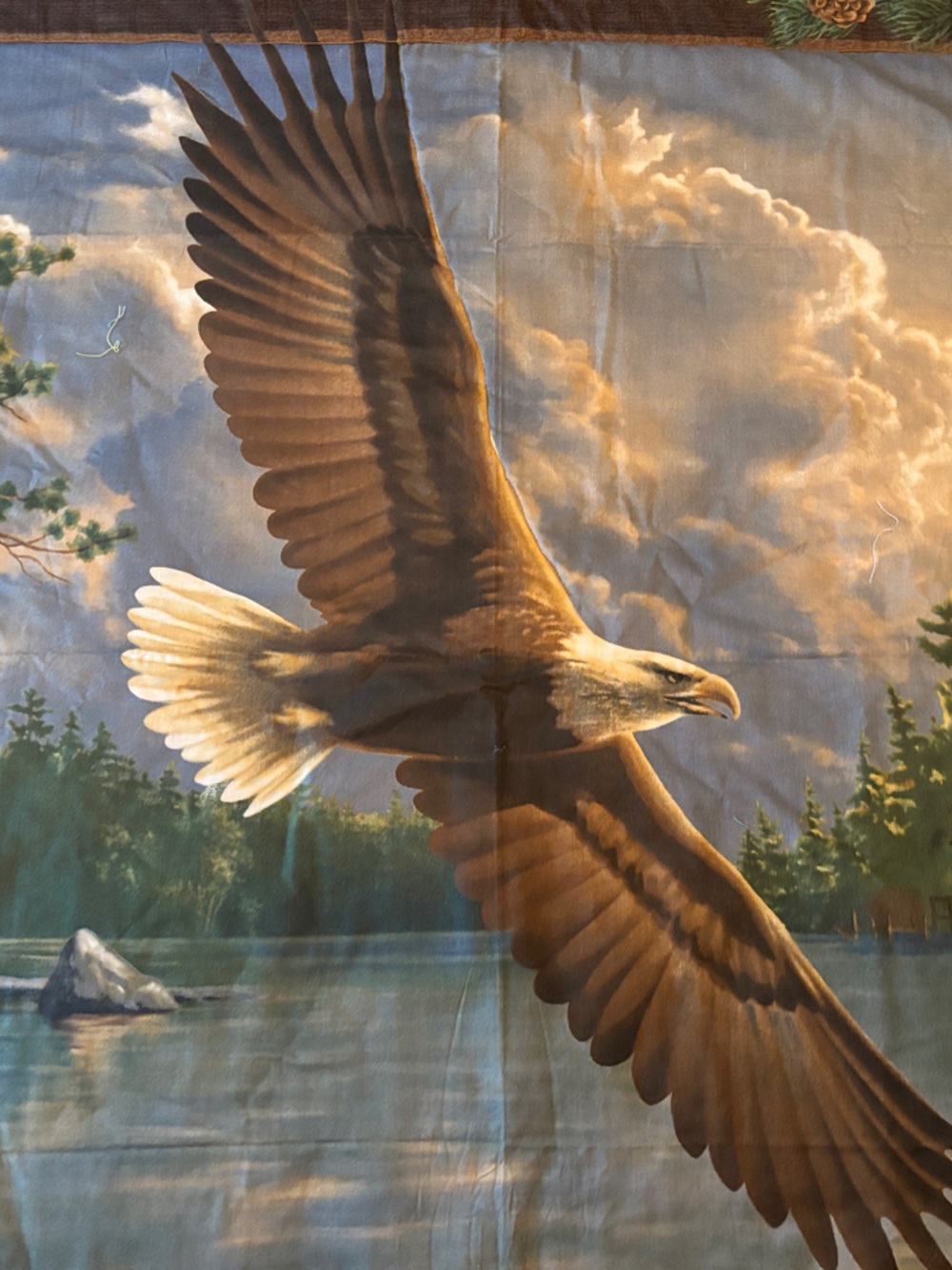 Wild Eagle Decorative Bird Lap Throw Blanket - Brown
